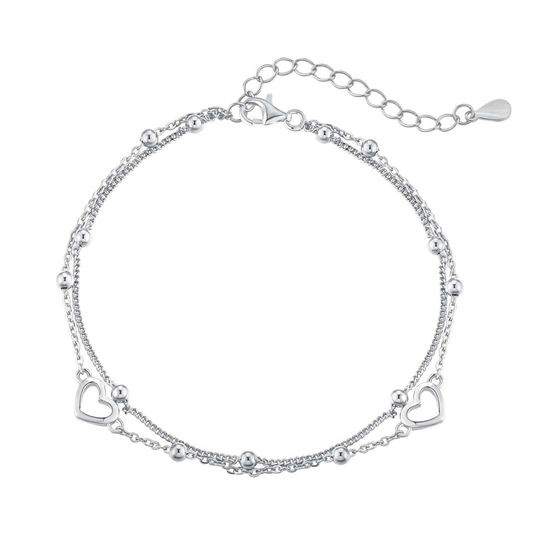 [AURORA]繊細なダブルレイヤーラブハートブレスレット