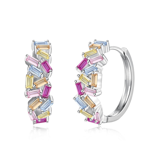 [Baslove]Dazzling Colorful Emerald Cut Daily Earrings