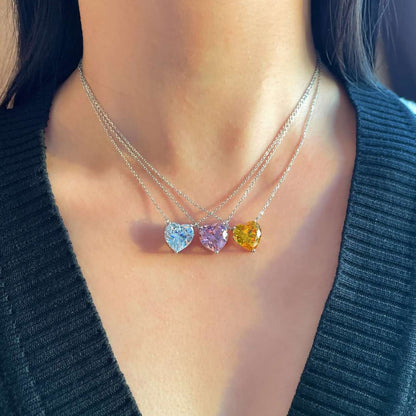 [Baslove]6.0 carat Radiant Heart Shape Necklace