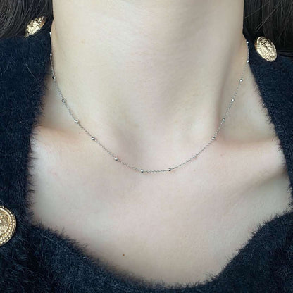 [Baslove]Small Bead Clavicle Chain Simple Necklace