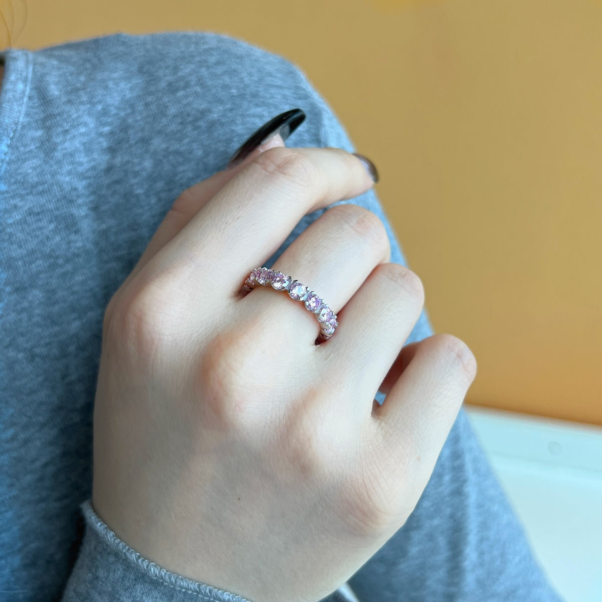 [AURORA]Eternity Tennisring mit Rundschliff
