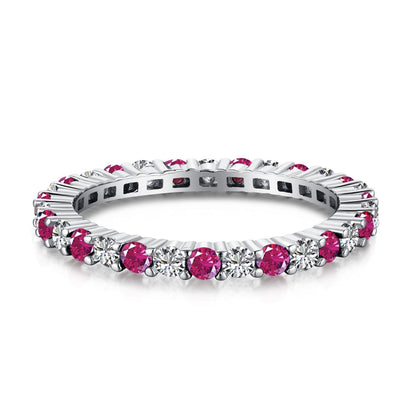 [AURORA]絶妙なカラフルラウンドカットテニスリング