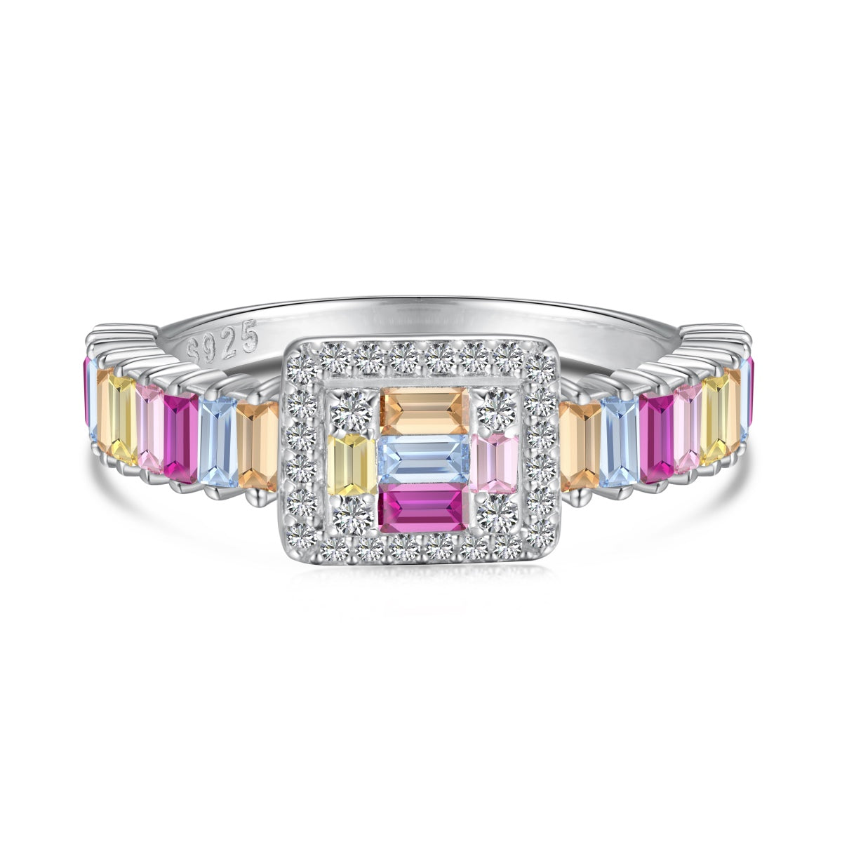 [Baslove]Exquisite Colorful Radiant Cut Party Ring