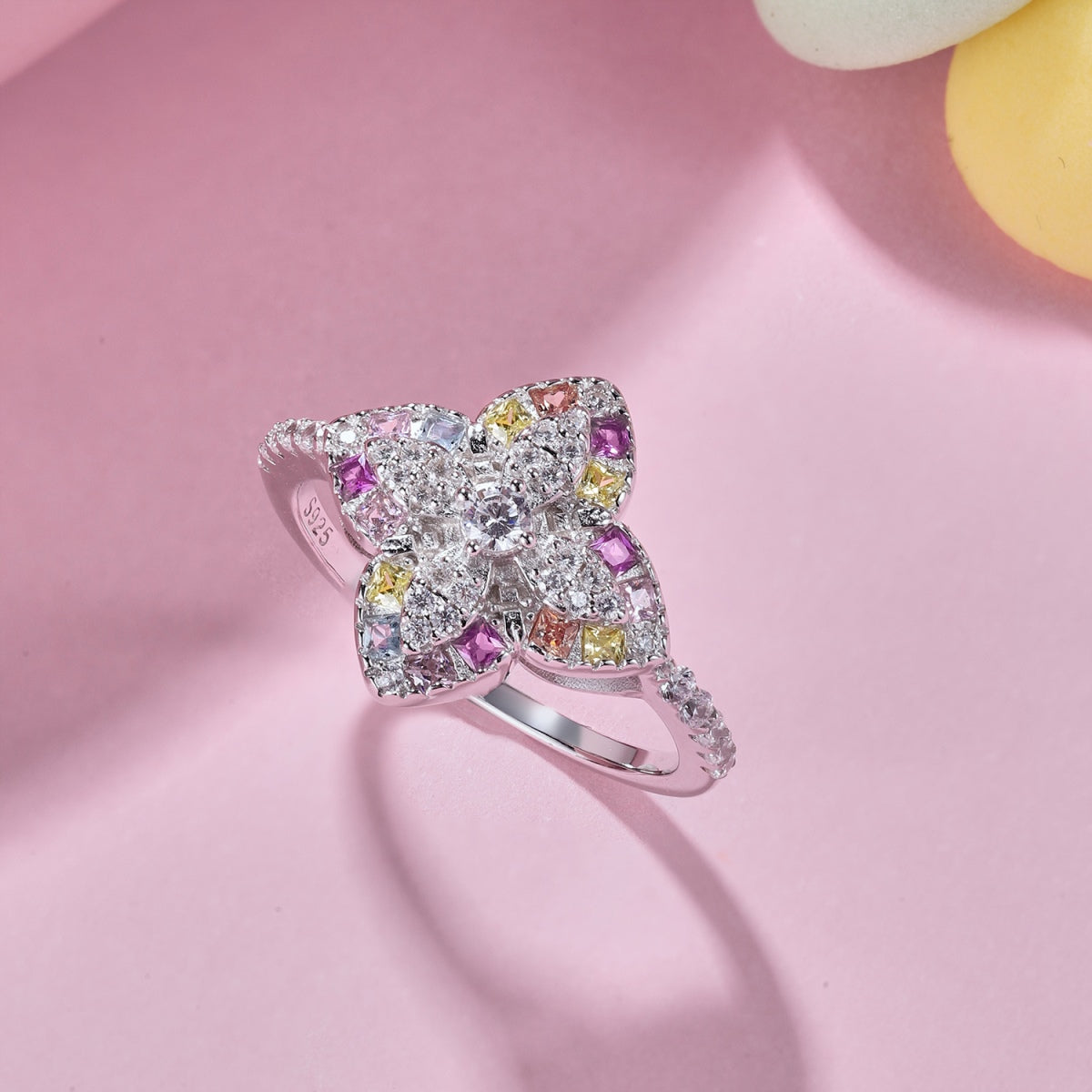 [AURORA]Luxuriöser bunter Bankettring in Blumenform