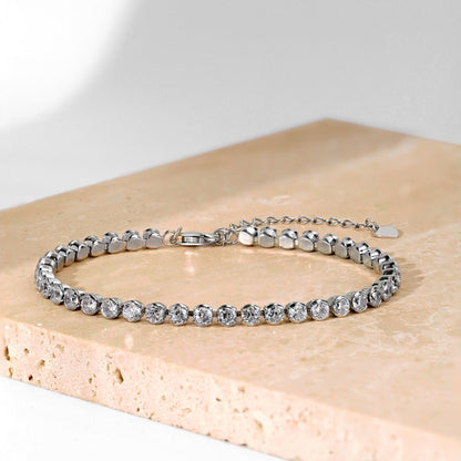 [Baslove]Ornate  Sparkling Round Cut Daily Bracelet