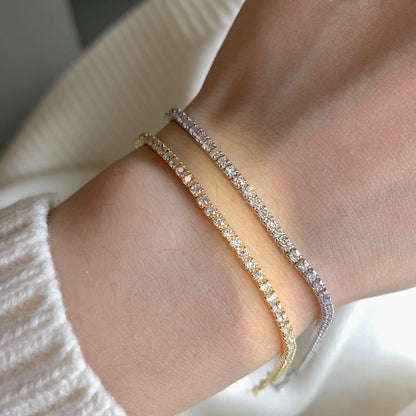 [Baslove]Radiant Shinning Princess Cut Tennis Bracelet