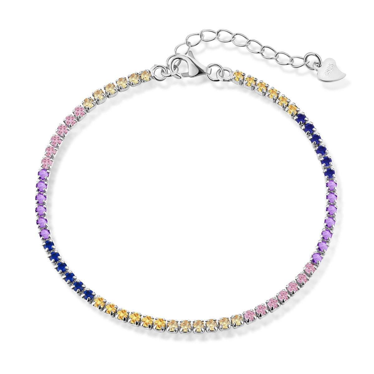 [Baslove]Radiant Shinning Princess Cut Tennis Bracelet