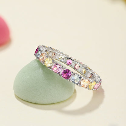 [Baslove]Dazzling Lustrous Round Cut Tennis Ring