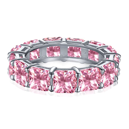 [Baslove]Elegant Princess Cut Tennis Ring