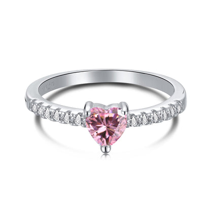 [Baslove]0.5 Carat CaratEternity Charming Heart Shape Lover Ring