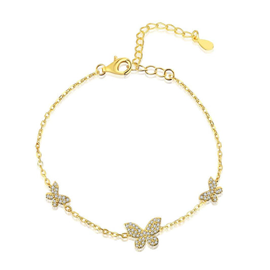 [Everoly JW]Delicate Butterfly Pendant Bracelet