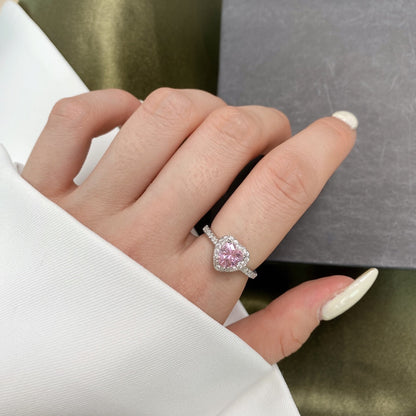 [Baslove]Eternity Splashy Romantic Heart Shape Lover Ring