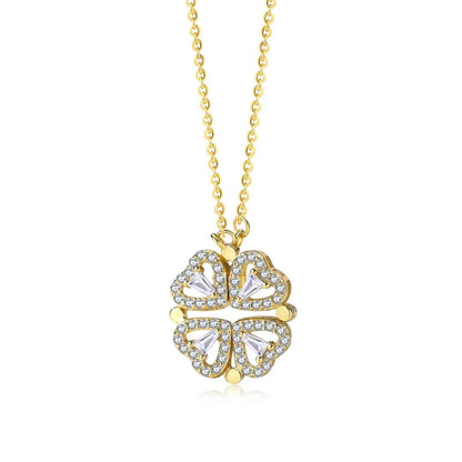 [Baslove]Ornate Heart Cut Flower Shape Necklace