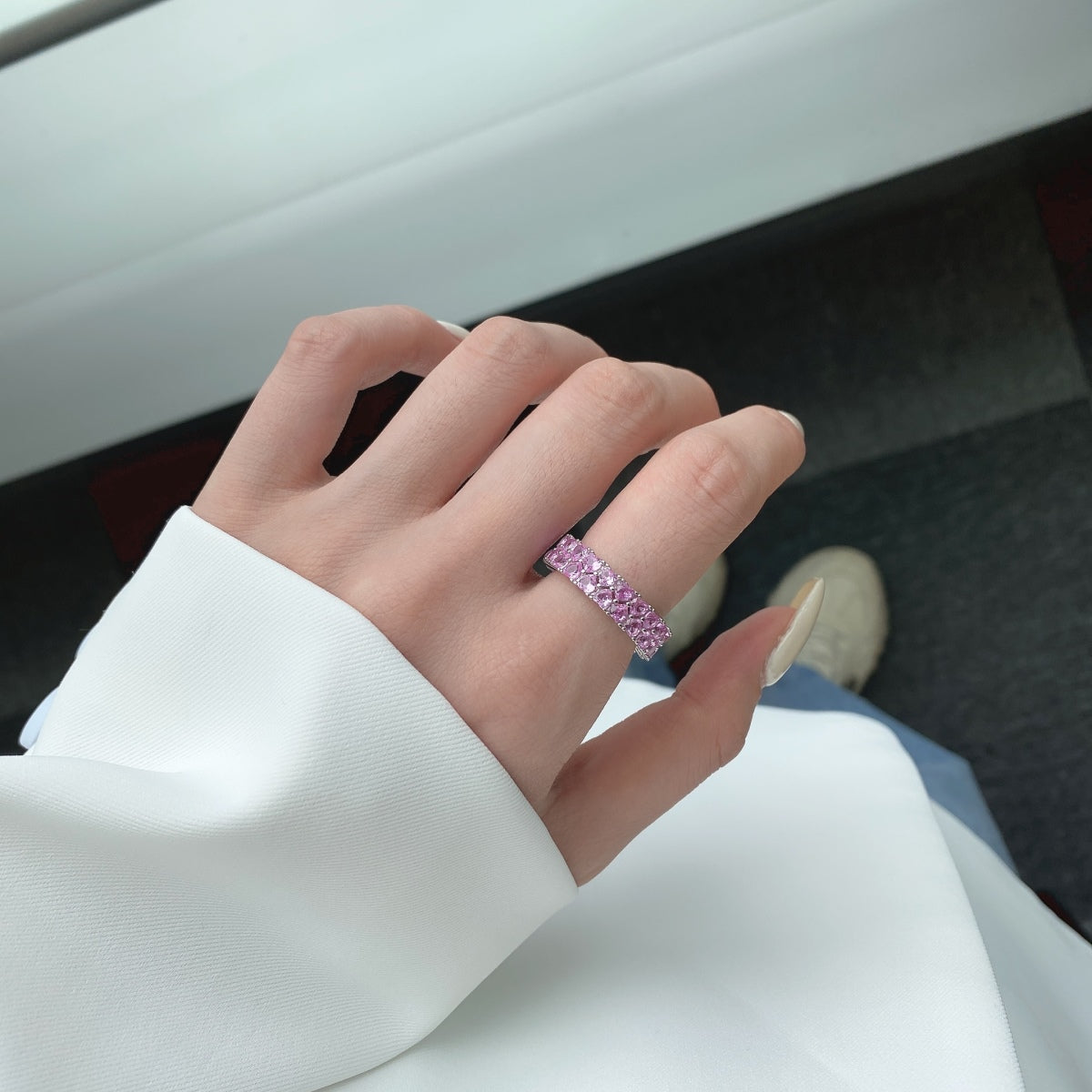 [Baslove]Sparkling Full Heart Ring