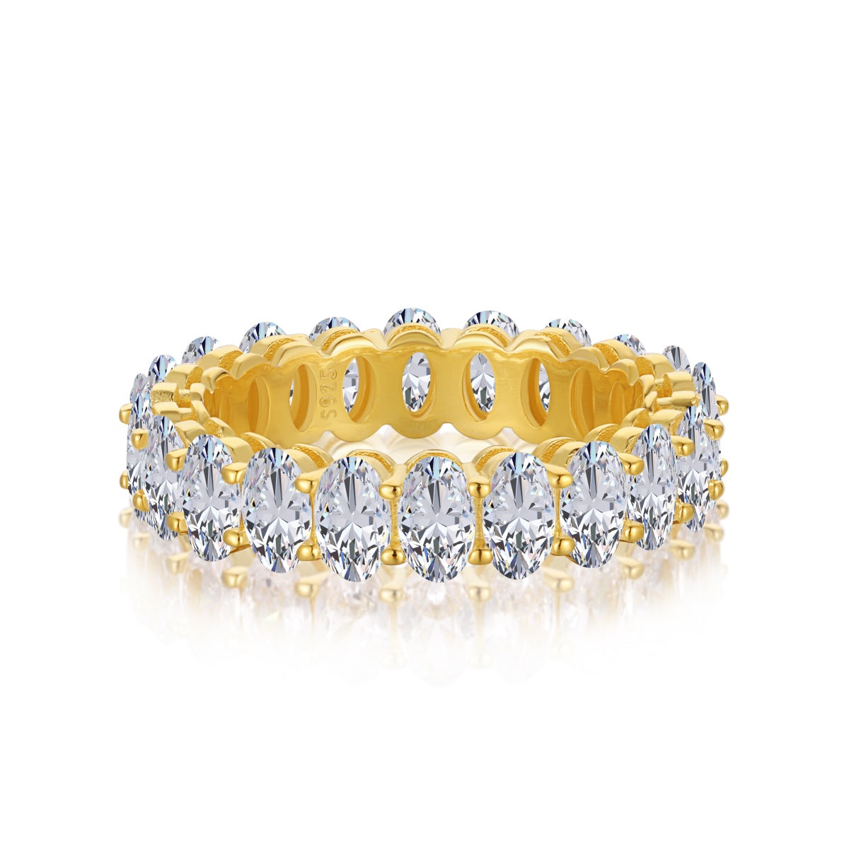 [AURORA] Verzierter Tennisring mit ovalem Schliff