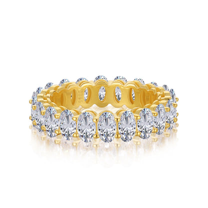 [AURORA] Verzierter Tennisring mit ovalem Schliff