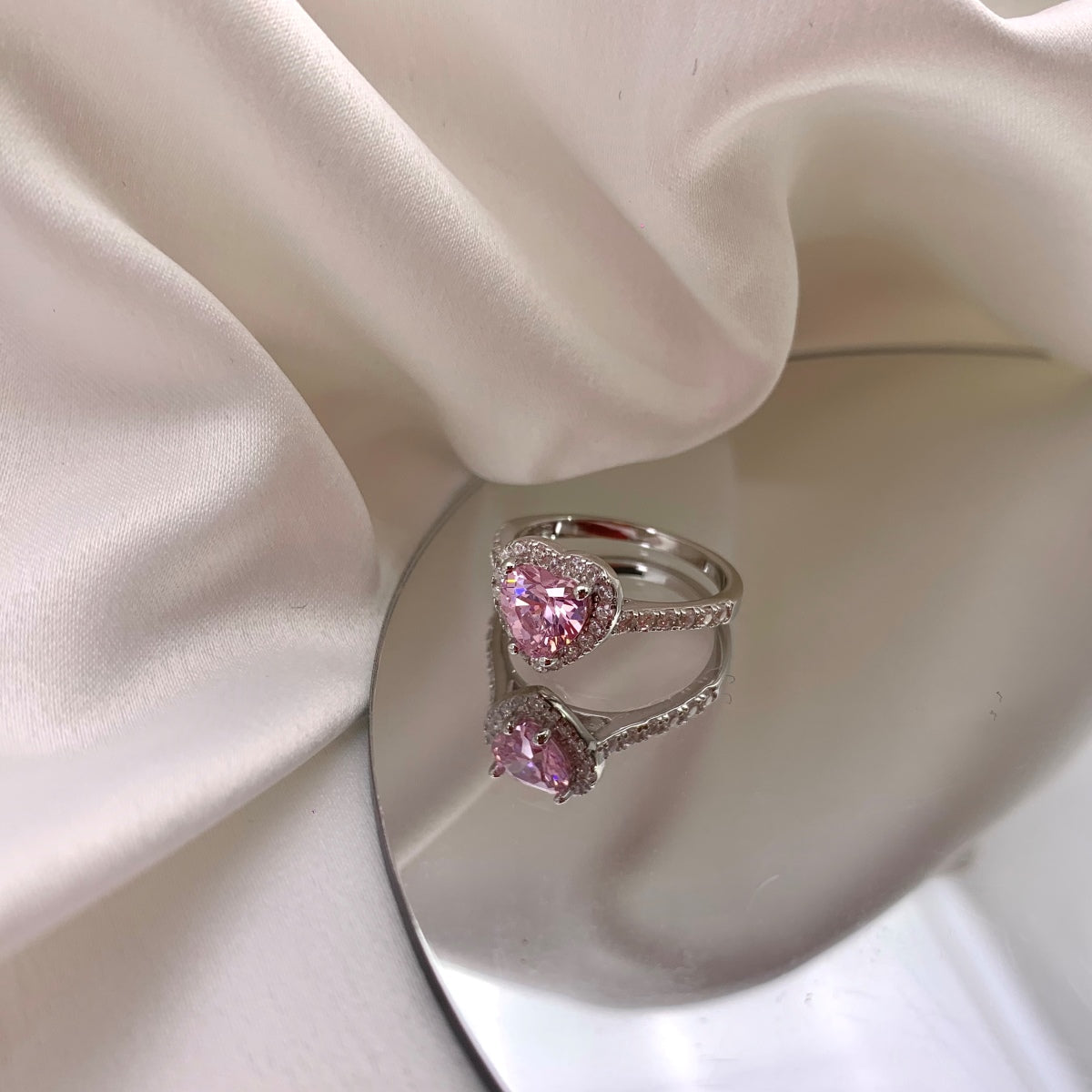 [Baslove]Eternity Splashy Romantic Heart Shape Lover Ring