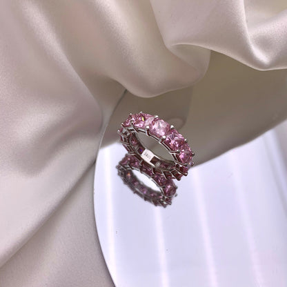 [Baslove]Elegant Princess Cut Tennis Ring