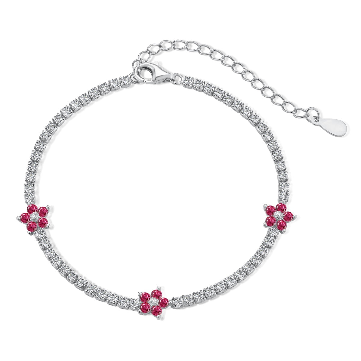 [Baslove]Sparkling Flower Shape Tennis Bracelet