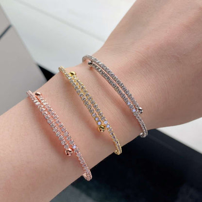 [AURORA]ダイヤモンドの列ラウンドファッションブレスレット