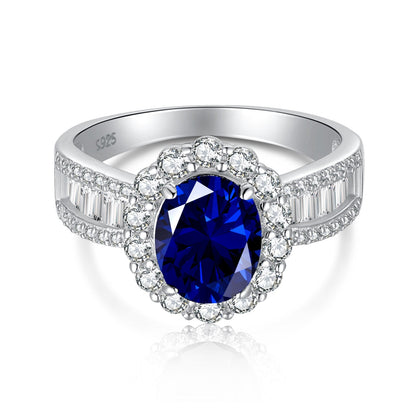 [Baslove]1.5 Carat Dazzling Charming Oval Cut Banquet Ring