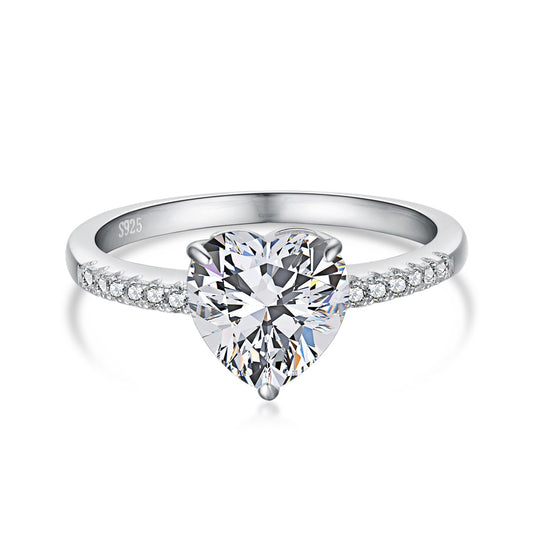 [Baslove]2.0 Carat Dazzling Lustrous Heart Cut Lover Ring