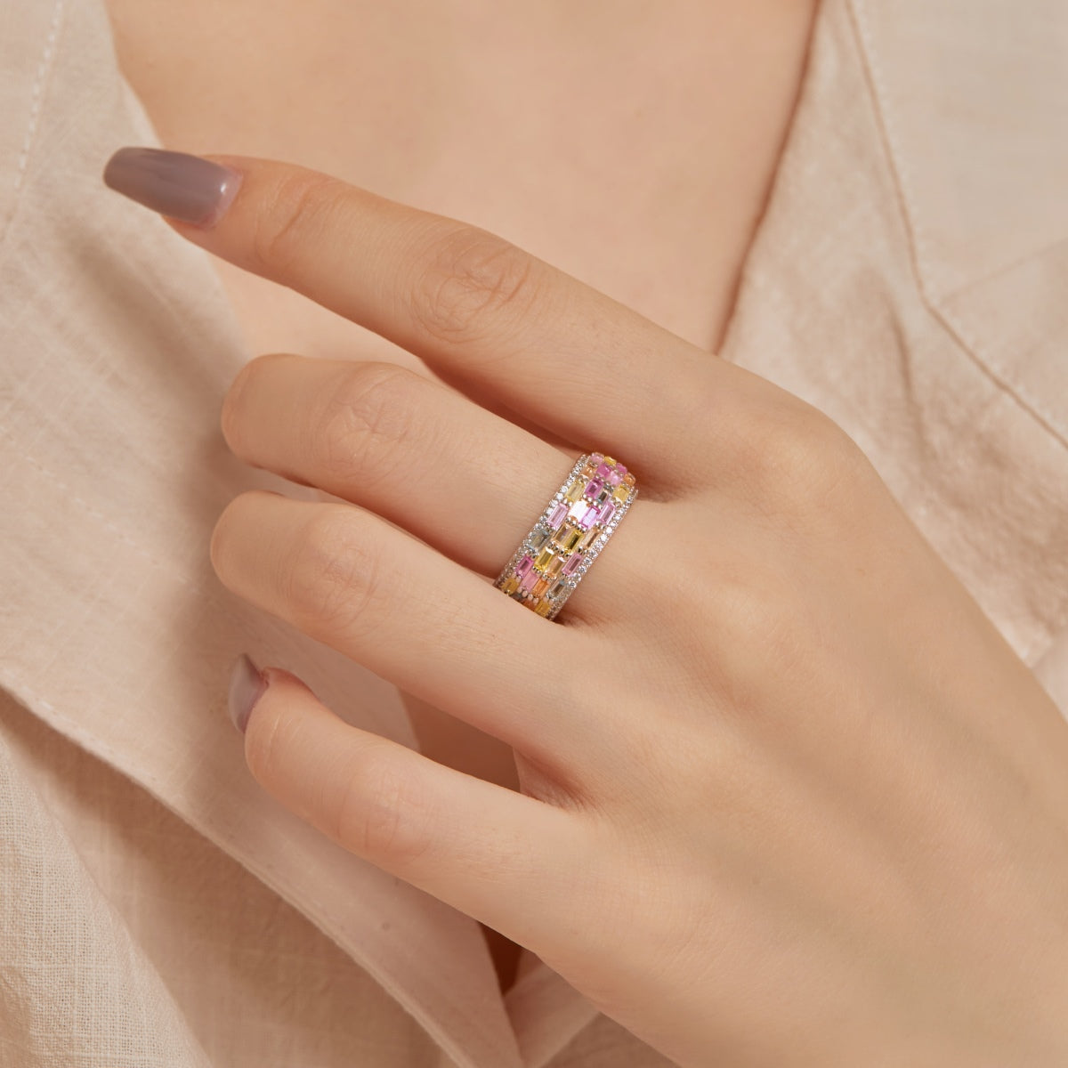 [Baslove]Radiant Colorful Radiant Cut Daily Ring