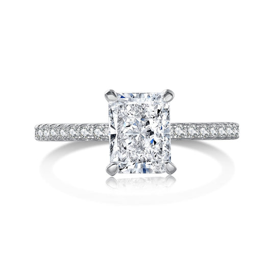 [Baslove]2.0 Carat Dazzling Sparkling Radiant Cut Party Ring