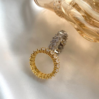 [AURORA] Verzierter Tennisring mit ovalem Schliff