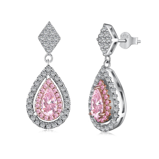 [Baslove]Ornate Delicate Water Drop Shape Banquet Earrings