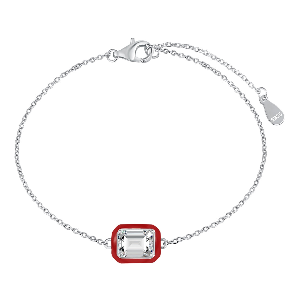 [AURORA]2.0 Carat Sparkling Colorful Emerald Cut Daily Bracelet