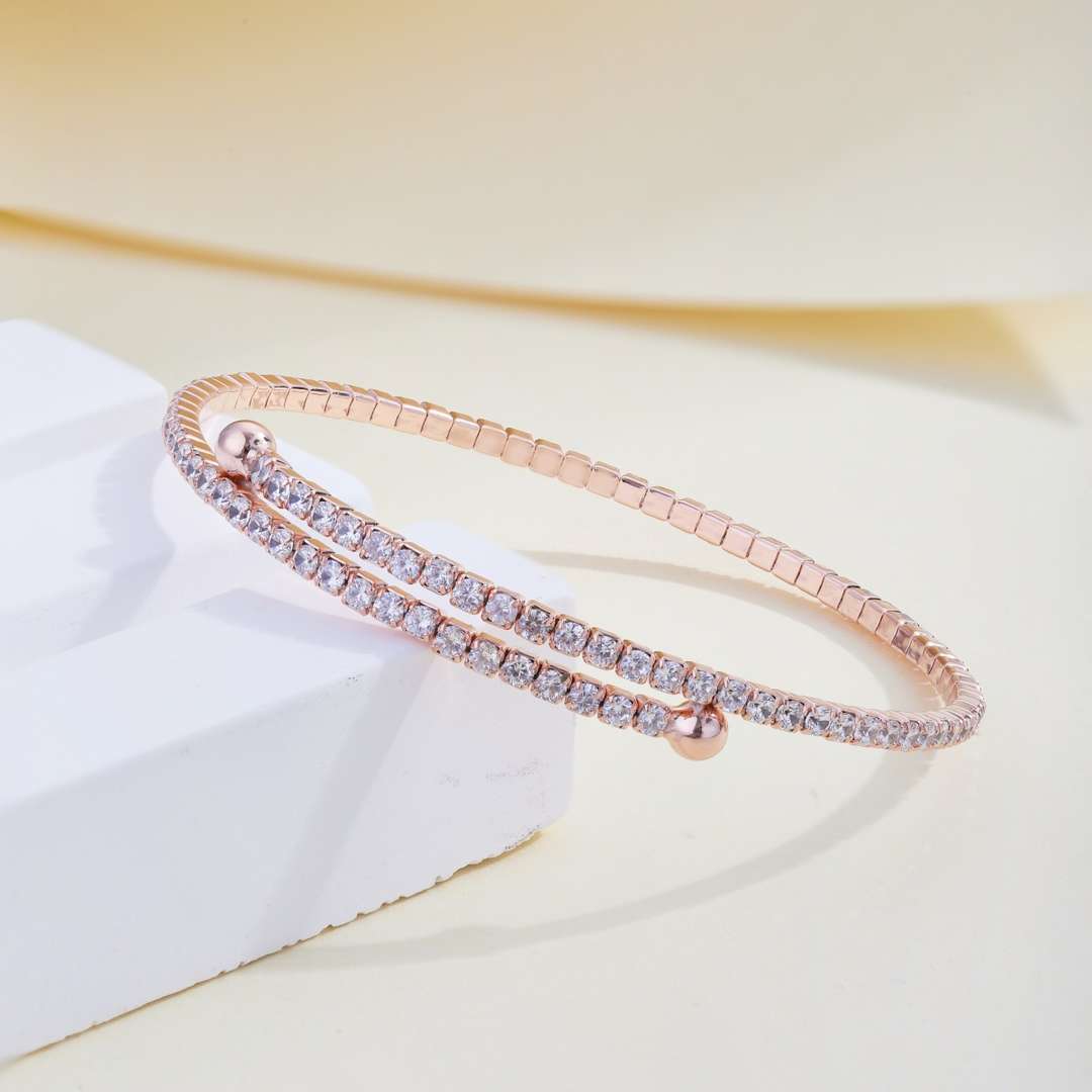 [AURORA]ダイヤモンドの列ラウンドファッションブレスレット