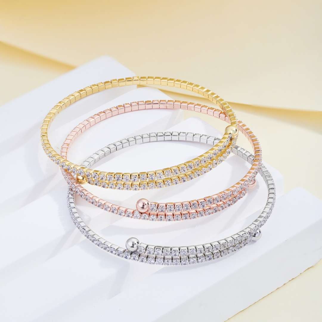 [AURORA]ダイヤモンドの列ラウンドファッションブレスレット