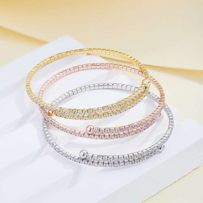 [AURORA]ダイヤモンドの列ラウンドファッションブレスレット