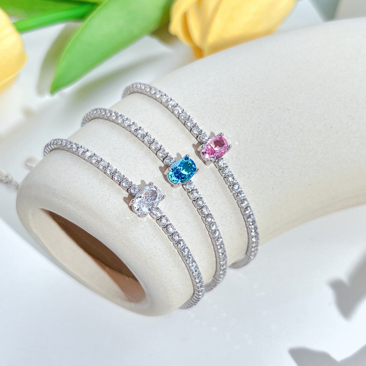 [Baslove]0.75 Carat Exquisite Oval Cut Daily Bracelet