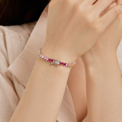 [Baslove]Luxurious Colorful Romantic Heart Shape Lover Bracelet