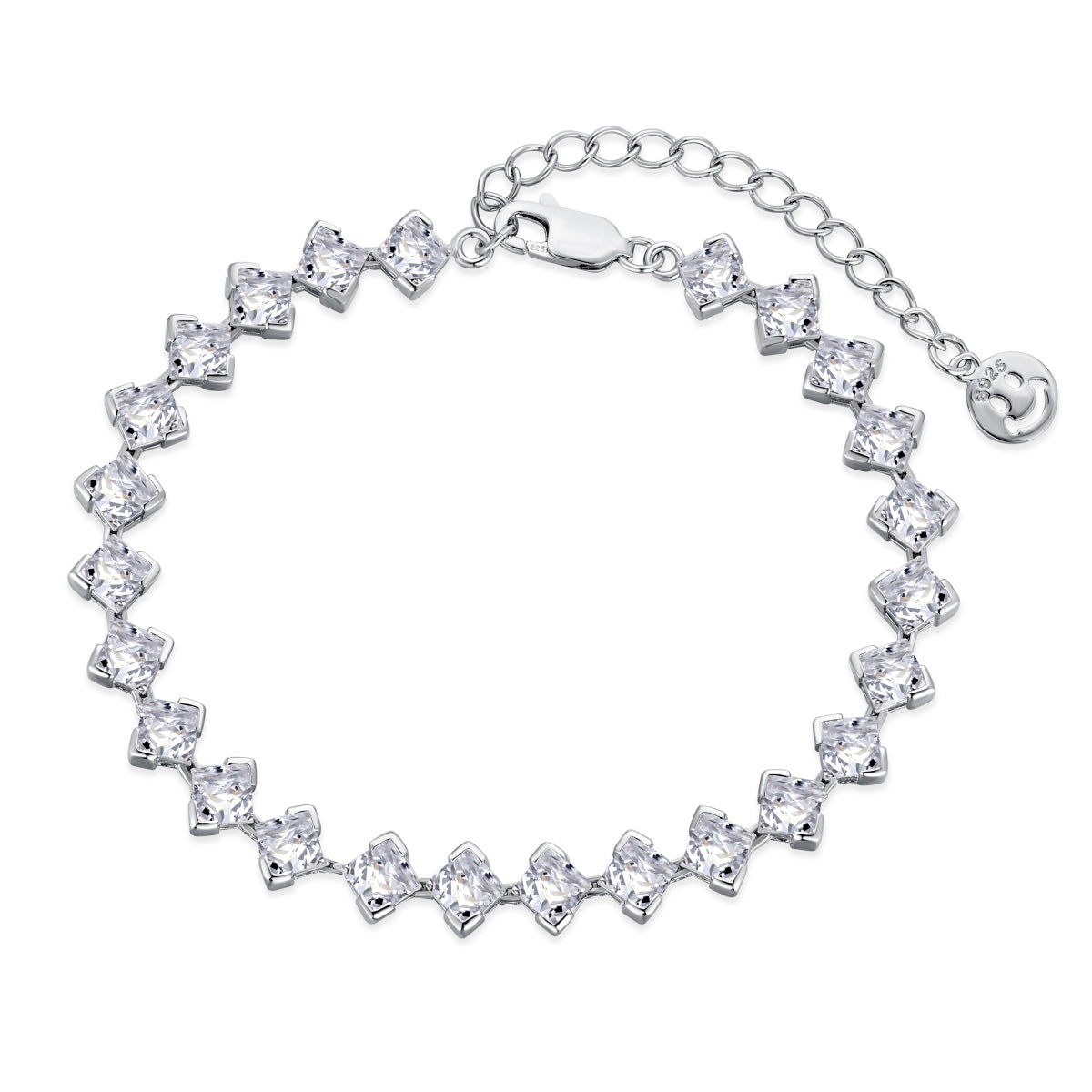 [AURORA]0.5カラット オーナメント プリンセスカット デイリーブレスレット