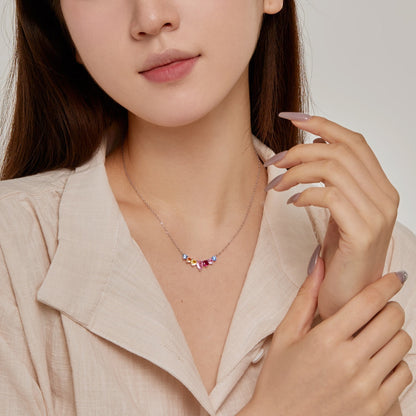 [Baslove]Dainty Colorful Heart Necklace