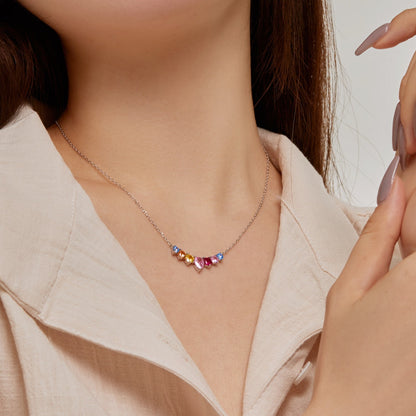 [Baslove]Dainty Colorful Heart Necklace