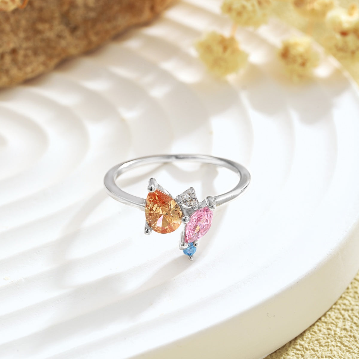 [AURORA] Strahlender bunter Multi-Cut-Tagesring