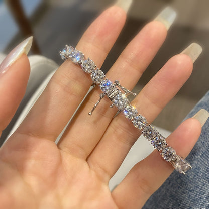 [AURORA]0.75カラットのまばゆいラウンドカットウェディングブレスレット