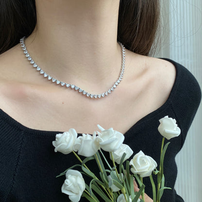 [AURORA]華やかなハートカットテニスネックレス