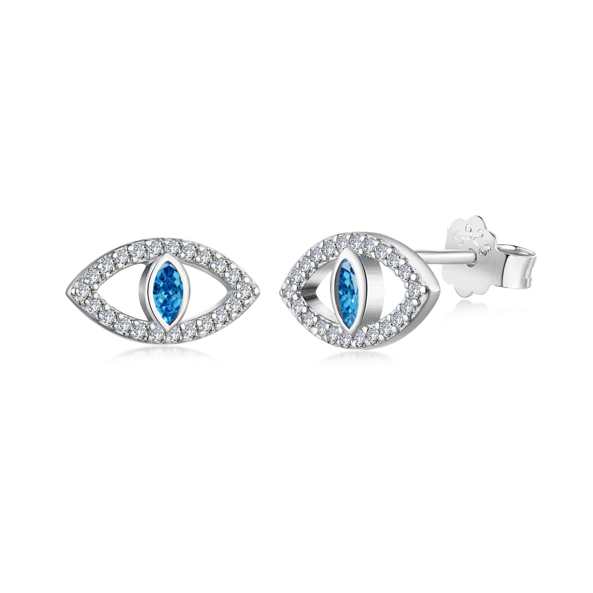 [Baslove]Blue Devil Eyes Hollow Stud Earrings