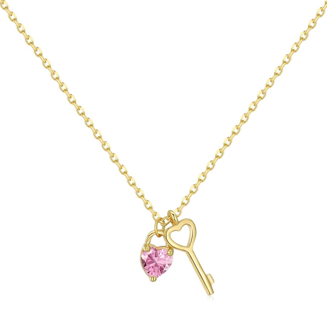[AURORA]ユニークなハートシェイプキーペンダントネックレス