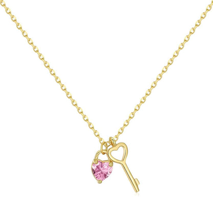 [AURORA]ユニークなハートシェイプキーペンダントネックレス