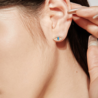 [Baslove]Blue Devil Eyes Hollow Stud Earrings