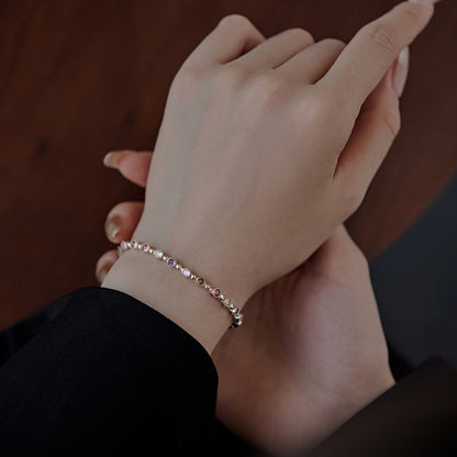 [AURORA] Funkelndes, exquisites Party-Armband im Rundschliff