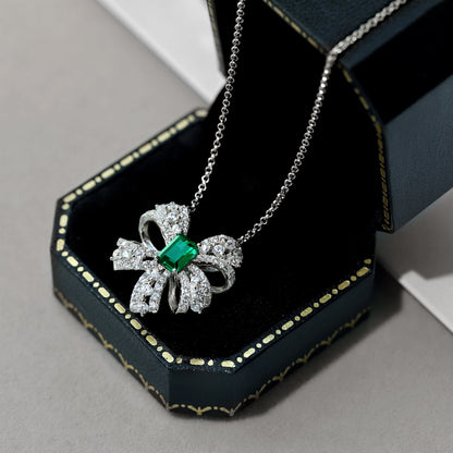 [Baslove]Luxurious Flower Shape Emerald Cut Necklace