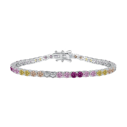 [Baslove]Radiant Colorful Round Cut Tennis Bracelet