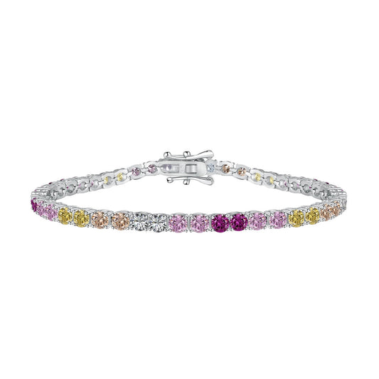 [Everoly JW]Radiant Colorful Round Cut Tennis Bracelet